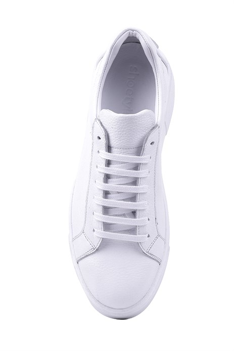 Shoetyle - Hakiki Deri Beyaz Renk Erkek Sneaker - 250-1400