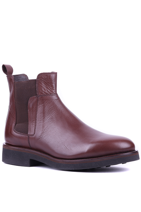 Shoetyle - Hakiki Deri Kahverengi Erkek Chelsea Bot - 666-21-51
