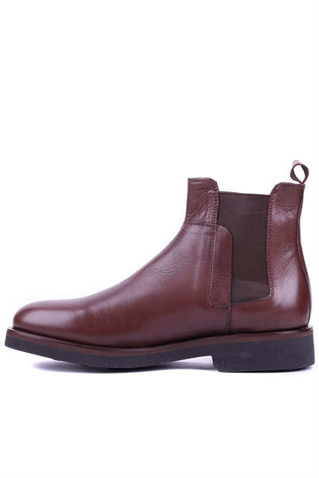 Shoetyle - Hakiki Deri Kahverengi Erkek Chelsea Bot - 666-21-51
