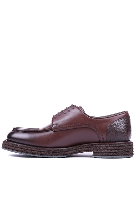 Shoetyle - Hakiki Deri Kahverengi Günlük Erkek Ayakkabı - 250-760-01
