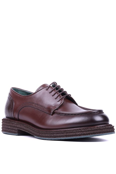Shoetyle - Hakiki Deri Kahverengi Günlük Erkek Ayakkabı - 250-760-01