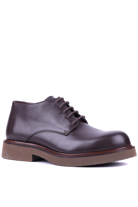 Shoetyle - Hakiki Deri Kahverengi Kısa Erkek Bot - 666-58-04