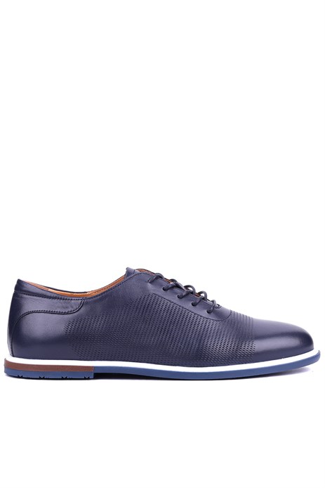 Shoetyle - Hakiki Deri Lacivert Renk Günlük Erkek Ayakkabı - 900-5089 