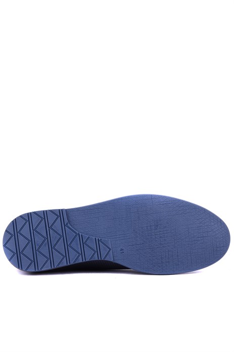 Shoetyle - Hakiki Deri Lacivert Renk Günlük Erkek Ayakkabı - 900-5089 