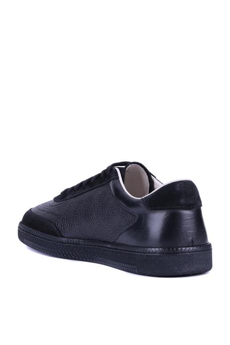 Shoetyle - Siyah Renk Hakiki Deri Bağcıklı Erkek Günlük Ayakkabı 666-1098 