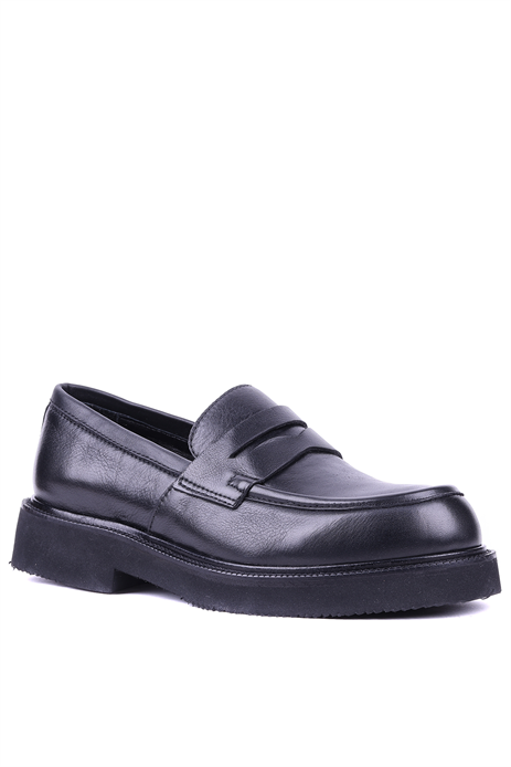 Shoetyle - Hakiki Deri Siyah Renk Erkek Loafer - 666-58-02 