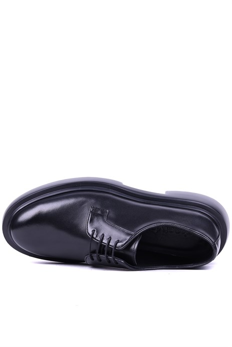 Shoetyle - Hakiki Deri Siyah Renk Günlük Erkek Ayakkabı - 250-12-450