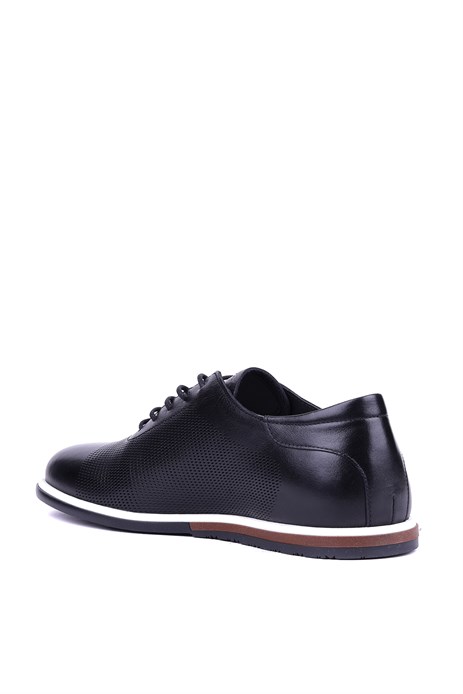Shoetyle - Hakiki Deri Siyah Renk Günlük Erkek Ayakkabı - 900-5089