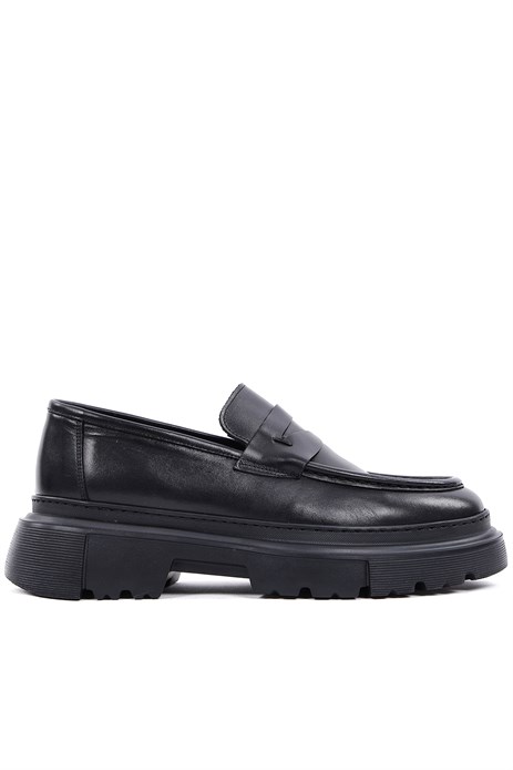 Shoetyle - Hakiki Deri Siyah Renk Günlük Erkek Ayakkabı - 250-132470
