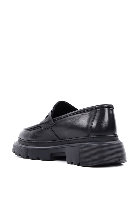 Shoetyle - Hakiki Deri Siyah Renk Günlük Erkek Ayakkabı - 250-132470