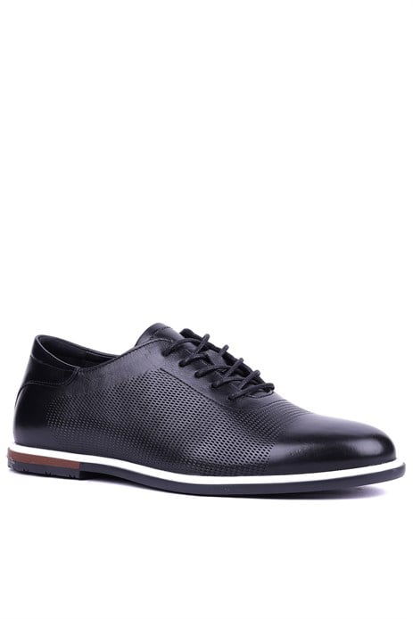 Shoetyle - Hakiki Deri Siyah Renk Günlük Erkek Ayakkabı - 900-5089