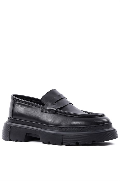 Shoetyle - Hakiki Deri Siyah Renk Günlük Erkek Ayakkabı - 250-132470