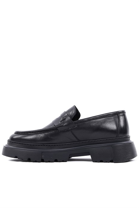 Shoetyle - Hakiki Deri Siyah Renk Günlük Erkek Ayakkabı - 250-132470