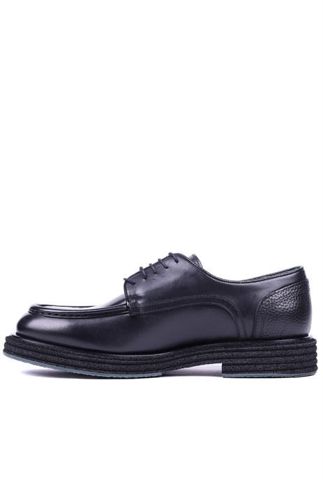 Shoetyle - Hakiki Deri Siyah Renk Günlük Erkek Ayakkabı - 250-760-01 