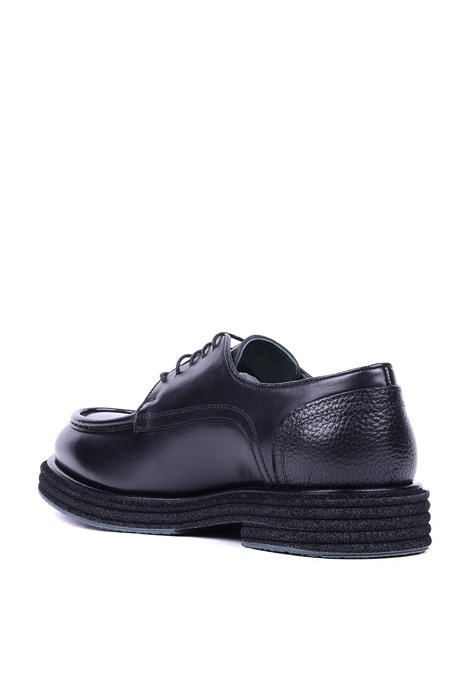 Shoetyle - Hakiki Deri Siyah Renk Günlük Erkek Ayakkabı - 250-760-01 