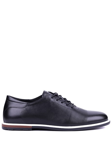 Shoetyle - Hakiki Deri Siyah Renk Günlük Erkek Ayakkabı - 900-5089