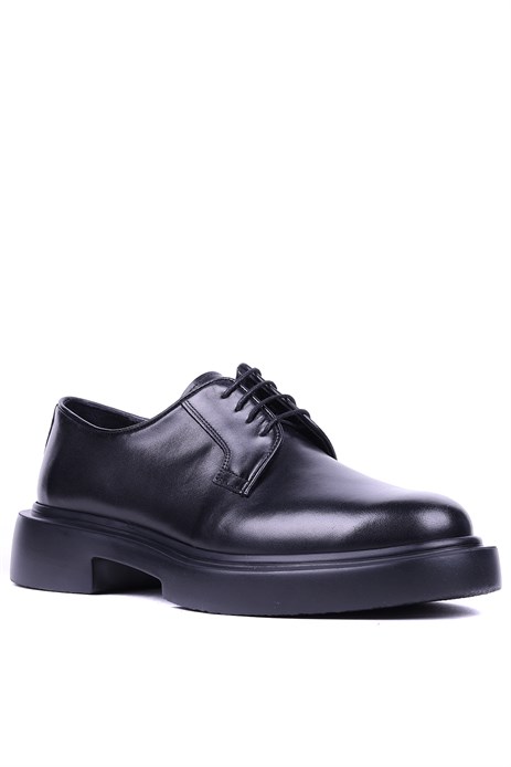Shoetyle - Hakiki Deri Siyah Renk Günlük Erkek Ayakkabı - 250-12-450