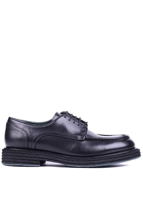 Shoetyle - Hakiki Deri Siyah Renk Günlük Erkek Ayakkabı - 250-760-01 