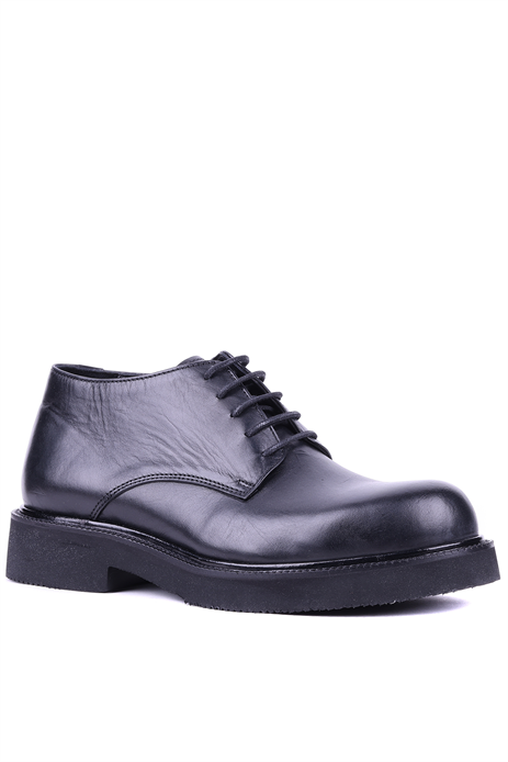 Shoetyle - Hakiki Deri Siyah Renk Kısa Erkek Bot - 666-58-04