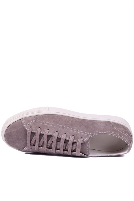Shoetyle - Hakiki Nubuk Deri Gri Renk Erkek Sneaker - 666-0386