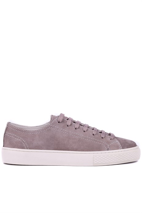 Shoetyle - Hakiki Nubuk Deri Gri Renk Erkek Sneaker - 666-0386