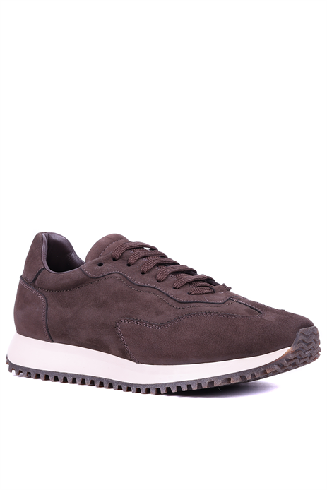 Shoetyle - Hakiki Nubuk Deri Kahverengi Erkek Sneaker - 666-02-18