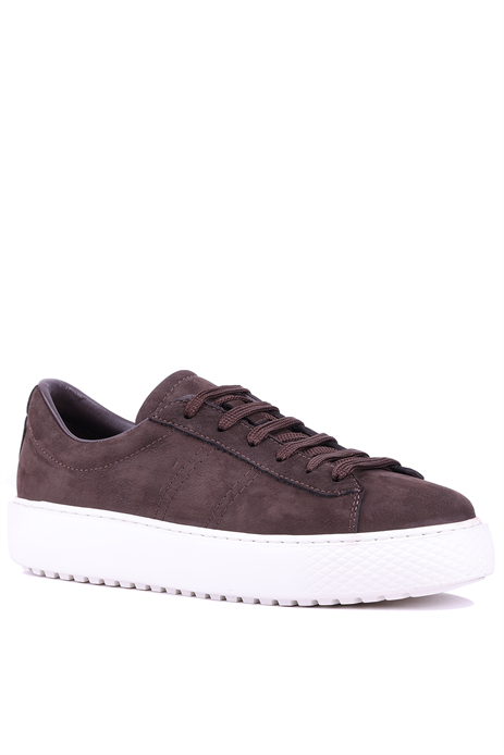 Shoetyle - Hakiki Nubuk Deri Kahverengi Erkek Sneaker - 666-01-0346