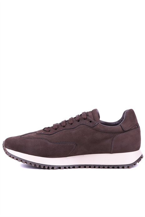 Shoetyle - Hakiki Nubuk Deri Kahverengi Erkek Sneaker - 666-02-18