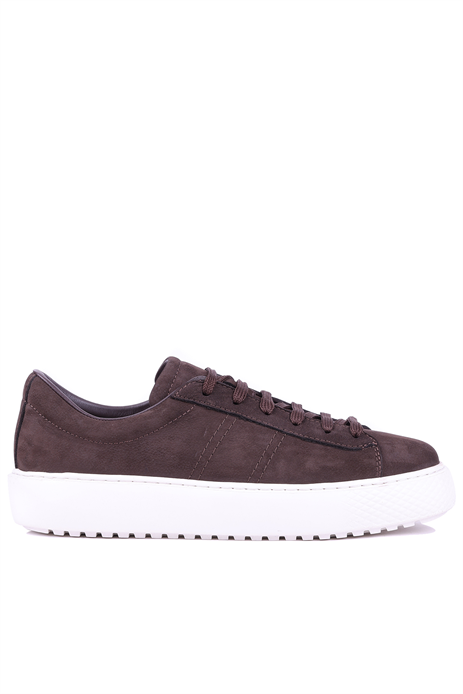 Shoetyle - Hakiki Nubuk Deri Kahverengi Erkek Sneaker - 666-01-0346
