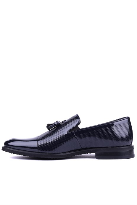 Shoetyle - Hakiki Rugan Deri Lacivert Renk Erkek Klasik Ayakkabı - 900-4702