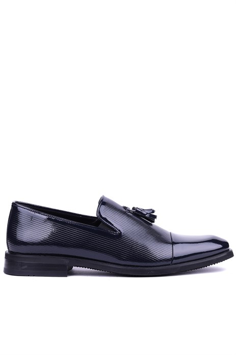 Shoetyle - Hakiki Rugan Deri Lacivert Renk Erkek Klasik Ayakkabı - 900-4702