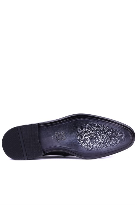Shoetyle - Hakiki Rugan Deri Siyah Renk Klasik Erkek Ayakkabı - 900-2602