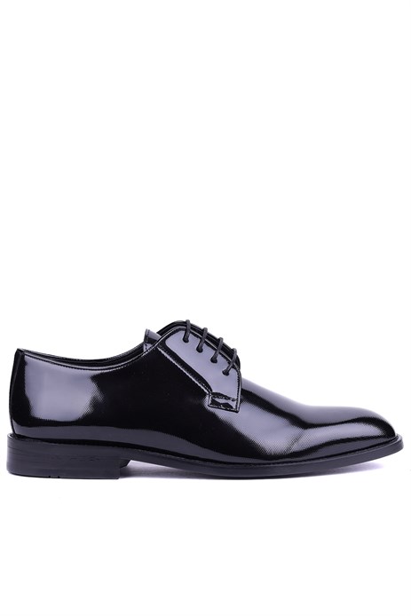 Shoetyle - Hakiki Rugan Deri Siyah Renk Erkek Klasik Ayakkabı - 900-4804