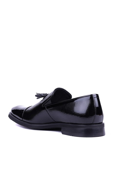 Shoetyle - Hakiki Rugan Deri Siyah Renk Klasik Erkek Ayakkabı - 900-4702