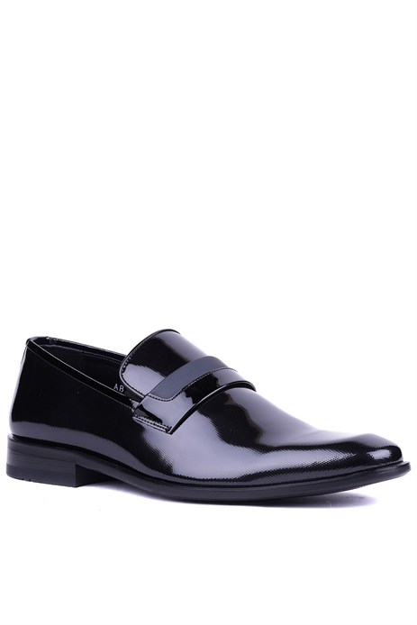 Shoetyle - Hakiki Rugan Deri Siyah Renk Klasik Erkek Ayakkabı - 900-2602