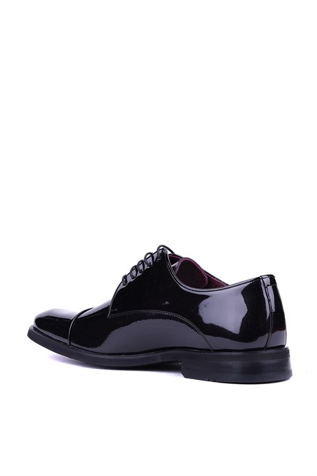 Shoetyle - Hakiki Rugan Deri Siyah Renk Klasik Erkek Ayakkabı - 900-3710