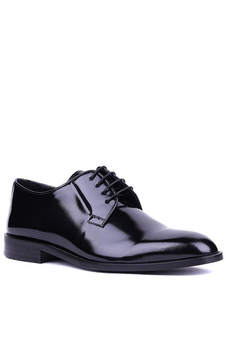 Shoetyle - Hakiki Rugan Deri Siyah Renk Erkek Klasik Ayakkabı - 900-4804