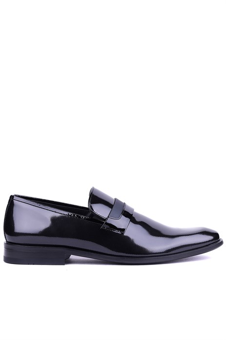 Shoetyle - Hakiki Rugan Deri Siyah Renk Klasik Erkek Ayakkabı - 900-2602
