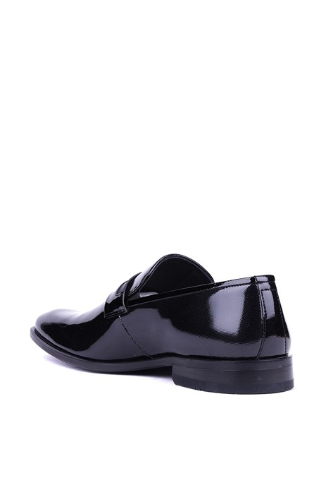 Shoetyle - Hakiki Rugan Deri Siyah Renk Klasik Erkek Ayakkabı - 900-2602