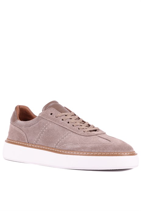 Shoetyle - Hakiki Süet Deri Bej Rengi Bağcıklı Günlük Erkek Ayakkabı - 250-3001