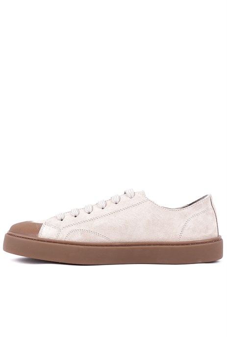 Shoetyle - Hakiki Süet Deri Bej Rengi Erkek Sneaker - 666-01-03