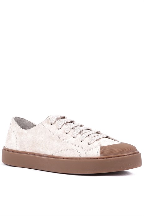 Shoetyle - Hakiki Süet Deri Bej Rengi Erkek Sneaker - 666-01-03