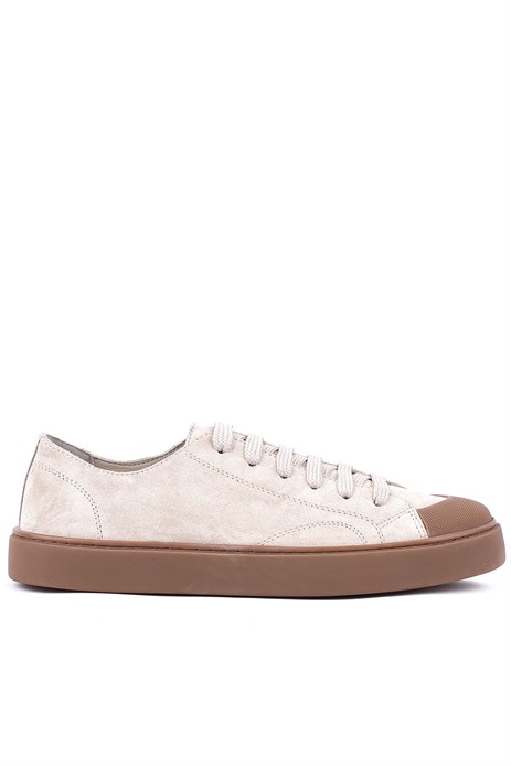 Shoetyle - Hakiki Süet Deri Bej Rengi Erkek Sneaker - 666-01-03