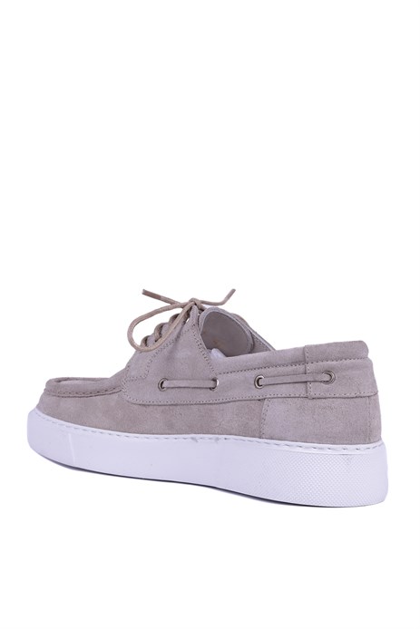 Shoetyle - Hakiki Süet Deri Bej Rengi Günlük Erkek Ayakkabı - 115-K512-1065