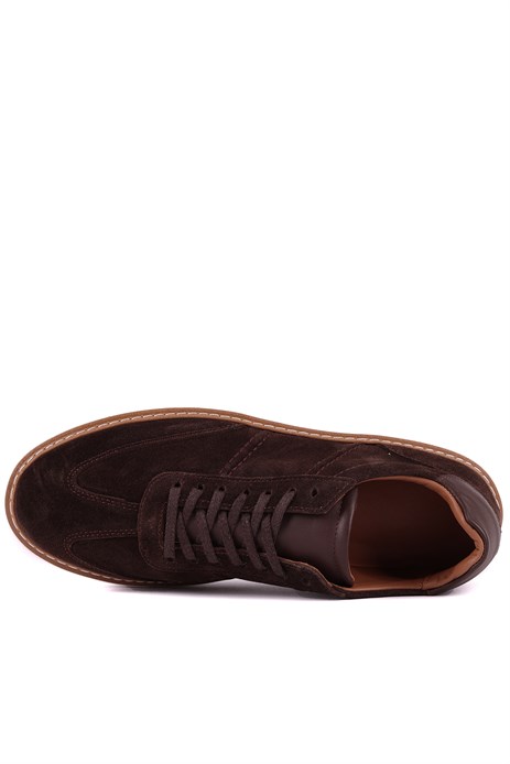 Shoetyle - Hakiki Süet Deri Kahverengi Bağcıklı Günlük Erkek Ayakkabı - 250-3001
