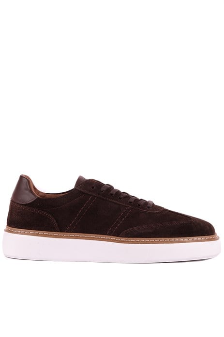 Shoetyle - Hakiki Süet Deri Kahverengi Bağcıklı Günlük Erkek Ayakkabı - 250-3001