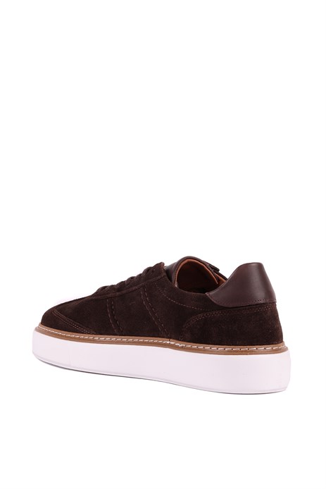 Shoetyle - Hakiki Süet Deri Kahverengi Bağcıklı Günlük Erkek Ayakkabı - 250-3001