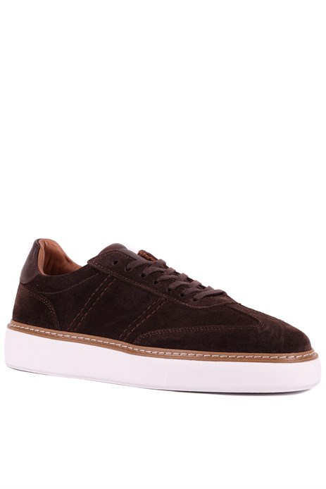 Shoetyle - Hakiki Süet Deri Kahverengi Bağcıklı Günlük Erkek Ayakkabı - 250-3001