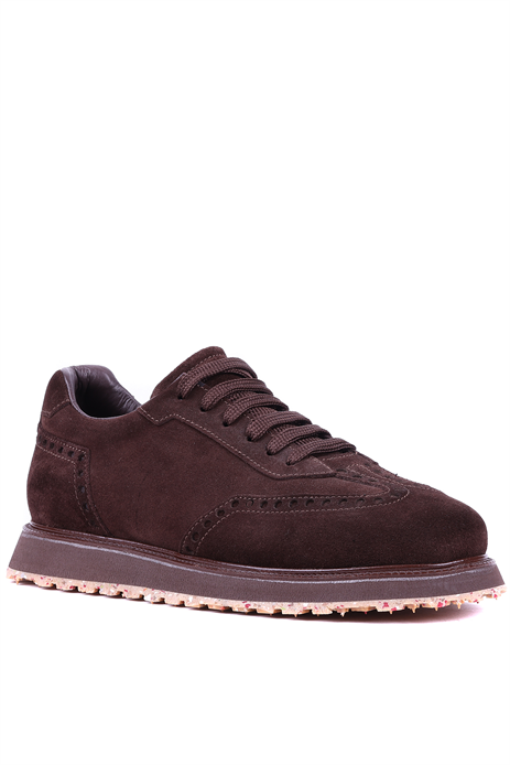 Shoetyle - Hakiki Süet Deri Kahverengi Günlük Erkek Ayakkabı - 666-SH-114