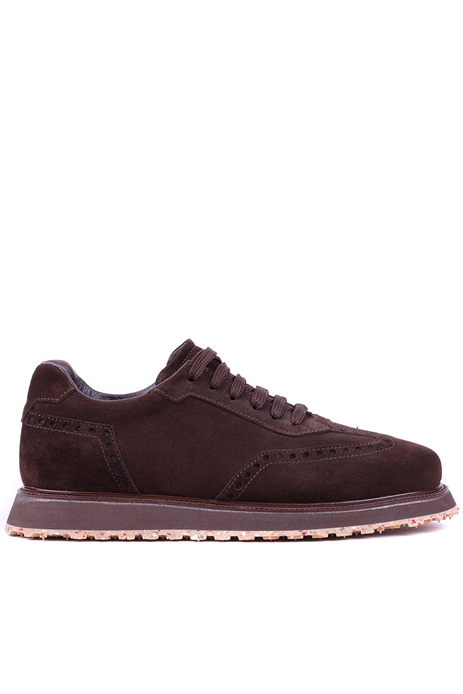 Shoetyle - Hakiki Süet Deri Kahverengi Günlük Erkek Ayakkabı - 666-SH-114